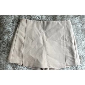 Zara Womens Small Beige Solid Mini Wrap Skort Skirt New